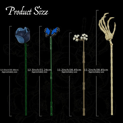 Gothic Skeleton Bouquet Gift Set, Zombie Corpse Bride Floral Arrangement, Dark Aesthetic Home Decor for Women & Teens