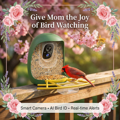 Smart Bird Feeder with Camera AI Bird Identification, 2K HD Live View, Auto Capture & Color Night Vision