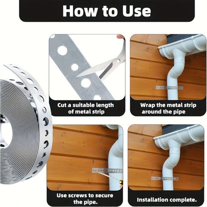Galvanized Steel Pipe Support Bar with Pre-Drilled Holes – Corrosion-Resistant Hanging Rod for Plumbing HVAC Garage Workshop