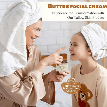 Body Cream Two-Pack 120g Whipped Tallow Honey Balm Jars with Gold Lids for Face Hands and External Body Use