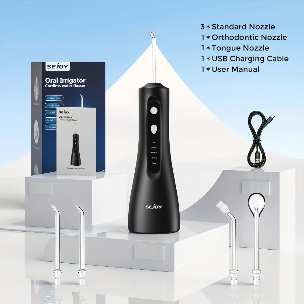 Water Flosser Electric Oral Irrigator 9 Replaceable Nozzles 350mL Tank 20-Day Battery 360° for an Everyday Personal Care Routine