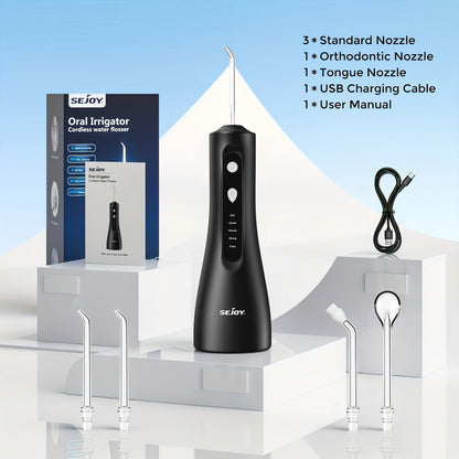 Water Flosser Electric Oral Irrigator 9 Replaceable Nozzles 350mL Tank 20-Day Battery 360° for an Everyday Personal Care Routine