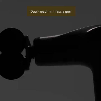 Handheld Massage Gun with Dual Heads, 3 Interchangeable Attachments for Full Body, Powerful Rechargeable Fascia Gun for Back