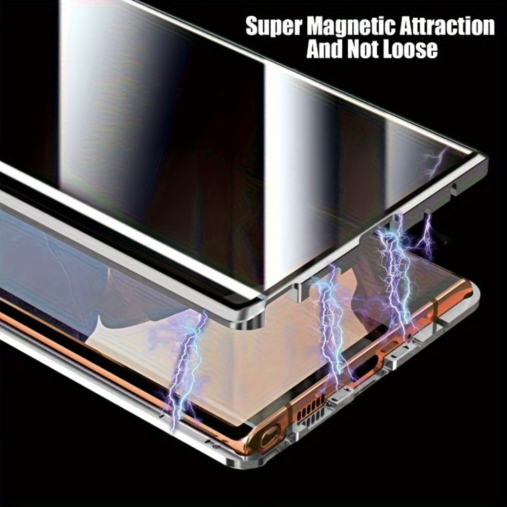 Double-Sided Glass iPhone Case with Stand 2-Piece Set Magnetic 360 Metal Frame Safety Lock Lens for an Everyday Personal Care Routine