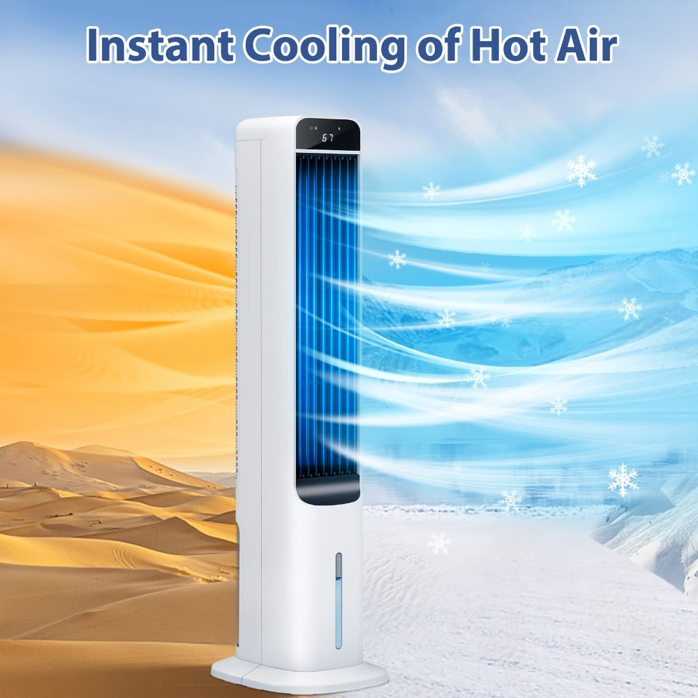 Evaporative Air Cooler Portable 1.32 Gal, 3-in-1 Swamp Cooler Fan Humidifier with Ice Cooling, 4 Ice Packs