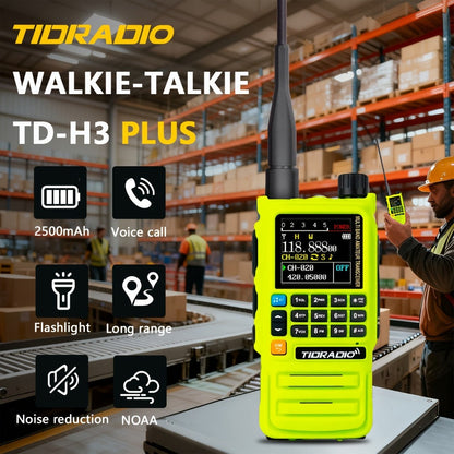 Tidradio H3 Plus Ham Radio Multi-Band Two-Way Radio, AM/FM Reception, Wireless Headset Compatible