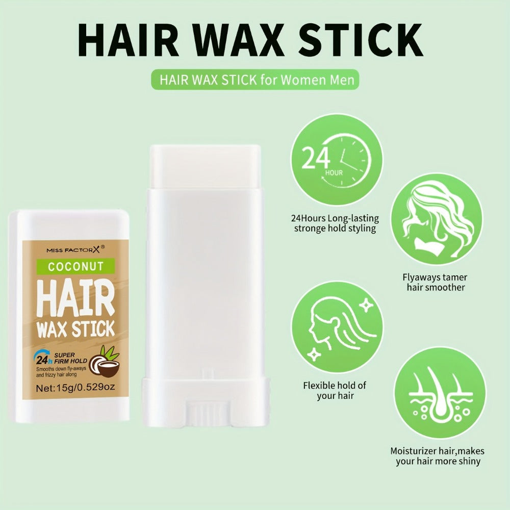 Hair Wax Stick 5 Pack Flyaway Control Edge Control with Jojoba Oil for Home, Travel and Salon Hair Styling