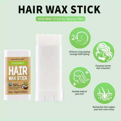 Hair Wax Stick 5 Pack Flyaway Control Edge Control with Jojoba Oil for Home, Travel and Salon Hair Styling