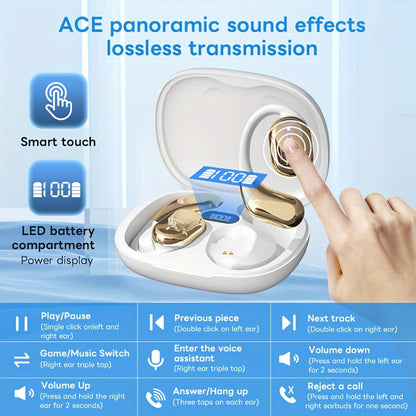 Gionee 90° Suspension Sport Earhook Wireless Earphones, Digital Display Charging Case Noise Cancelling HD Sound