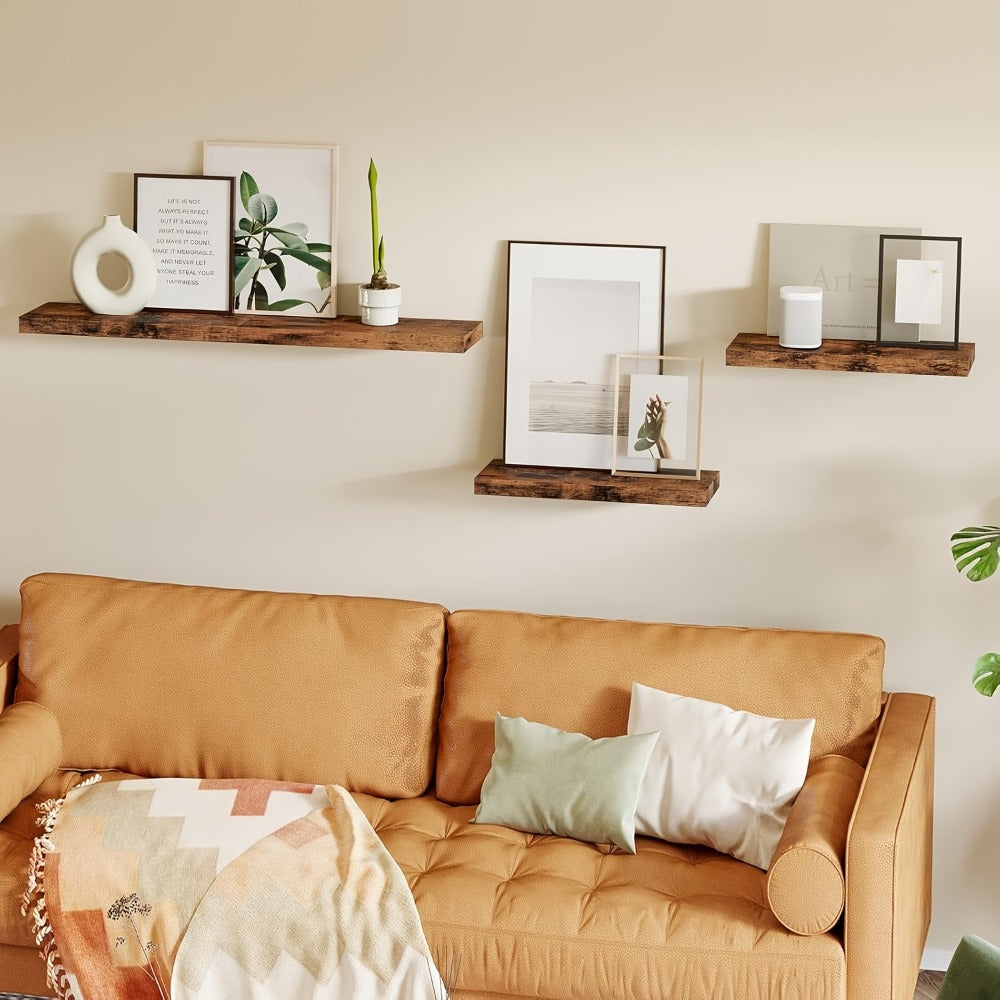 Floating Shelves for Wall 4pcs 15.8in – Wall Mounted Shelf with Invisible Bracket for Bathroom, Living Room, Bedroom, Kitchen