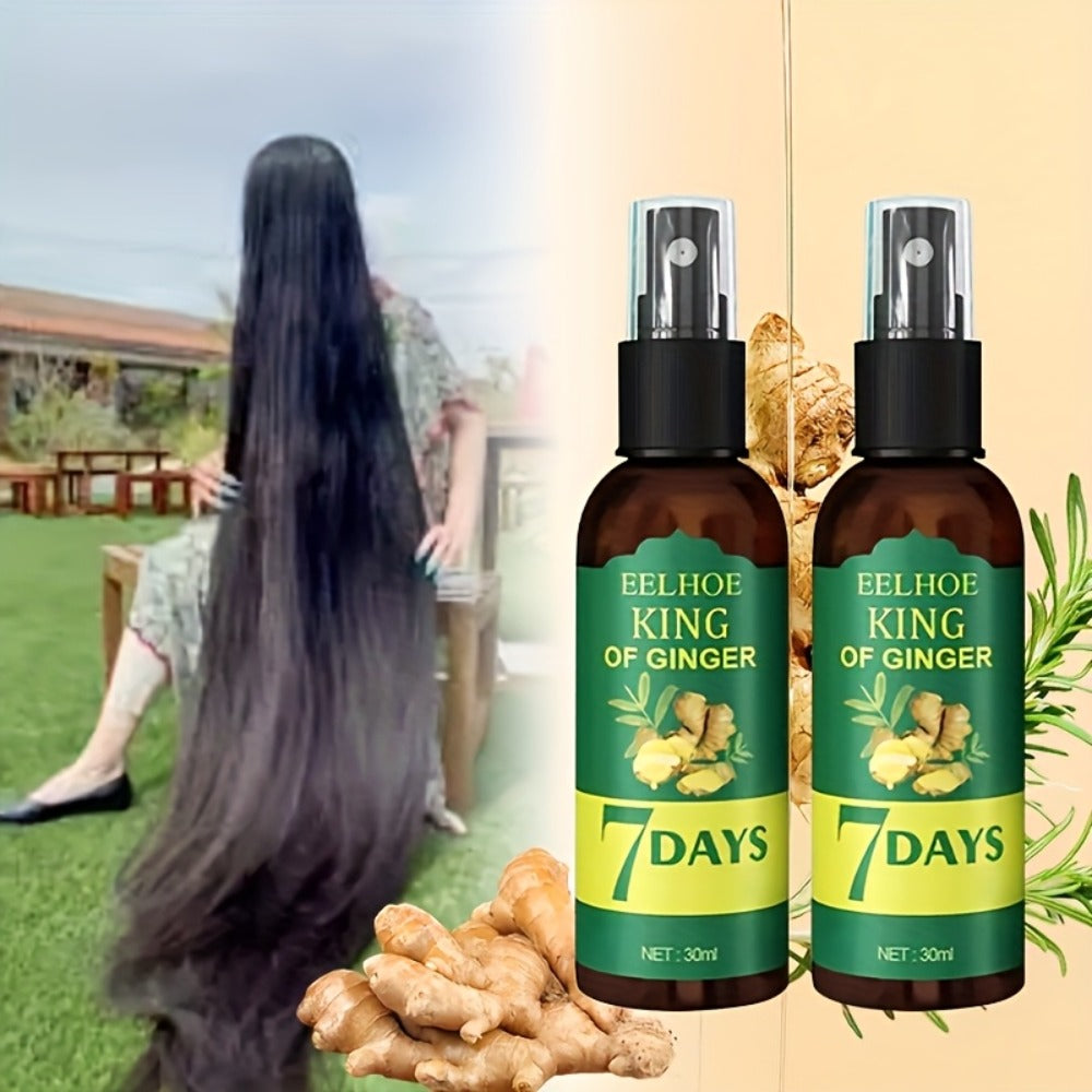 Ginger & Biotin Hair Growth Gift Set 2-Pack - Ginger Scalp Oil + Biotin Strengthening Serum for Home, Travel and Salon Hair Styling