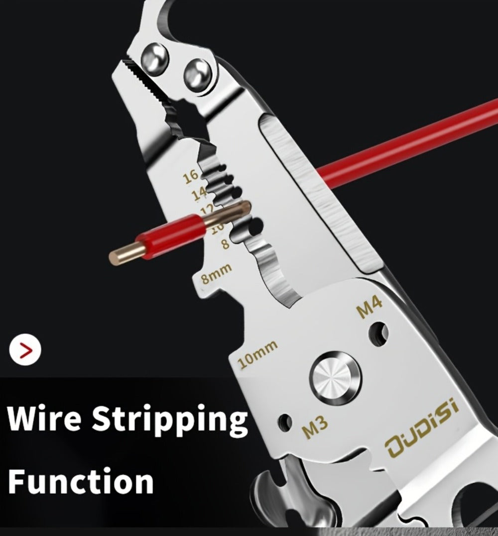 Folding Wire Stripper Multifunctional Pliers Crimping Cutter Tool for Electrician Cable DIY for Entryways, Bedrooms and Living Spaces
