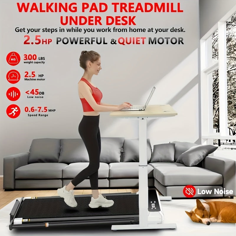 Under Desk Treadmill Walking Pad 4-in-1 for Walking & Jogging – Portable Home Office Treadmill with LED Display, Incline & Remote Control
