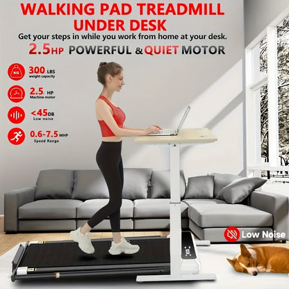 Under Desk Treadmill Walking Pad 4-in-1 for Walking & Jogging – Portable Home Office Treadmill with LED Display, Incline & Remote Control