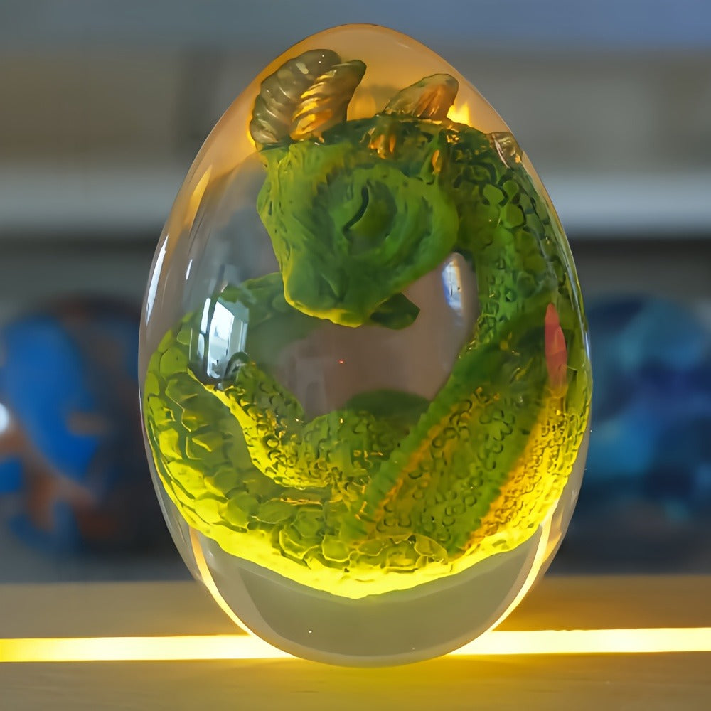 Dragon Egg Statue Transparent Resin Dragon Egg Figurine Dinosaur Souvenir Collectible Craft for Entryways, Bedrooms and Living Spaces