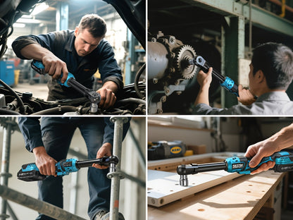 21V Power Ratchet Wrench Set 3/8'' Drive, 59 Ft-lbs 400 RPM Cordless Electric Ratchet, Variable Speed Trigger