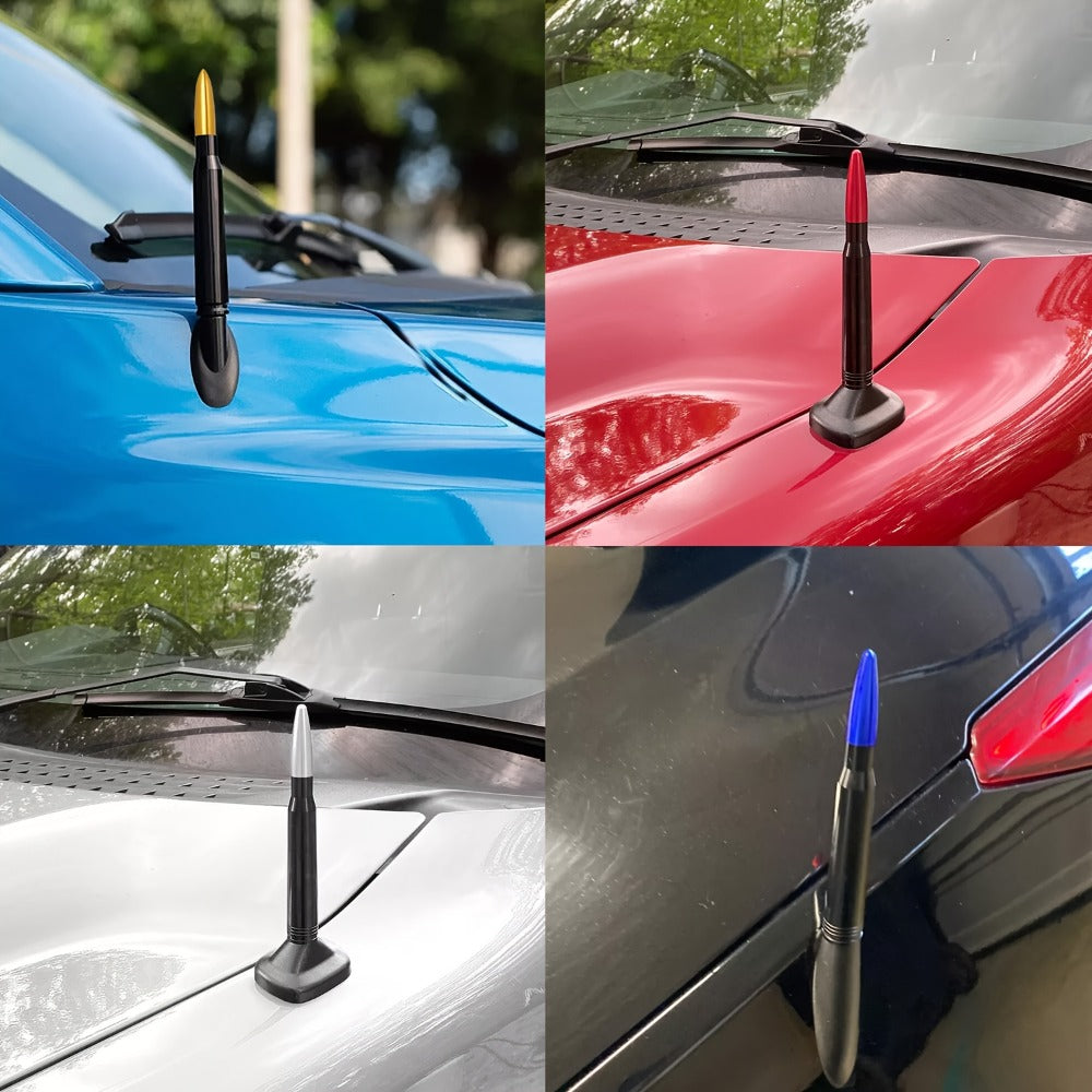Short Car Antenna 5.3 Inch – Carbon Steel Universal Fit AM FM Signal Booster Stub Antenna Replacement for Cars Trucks SUVs