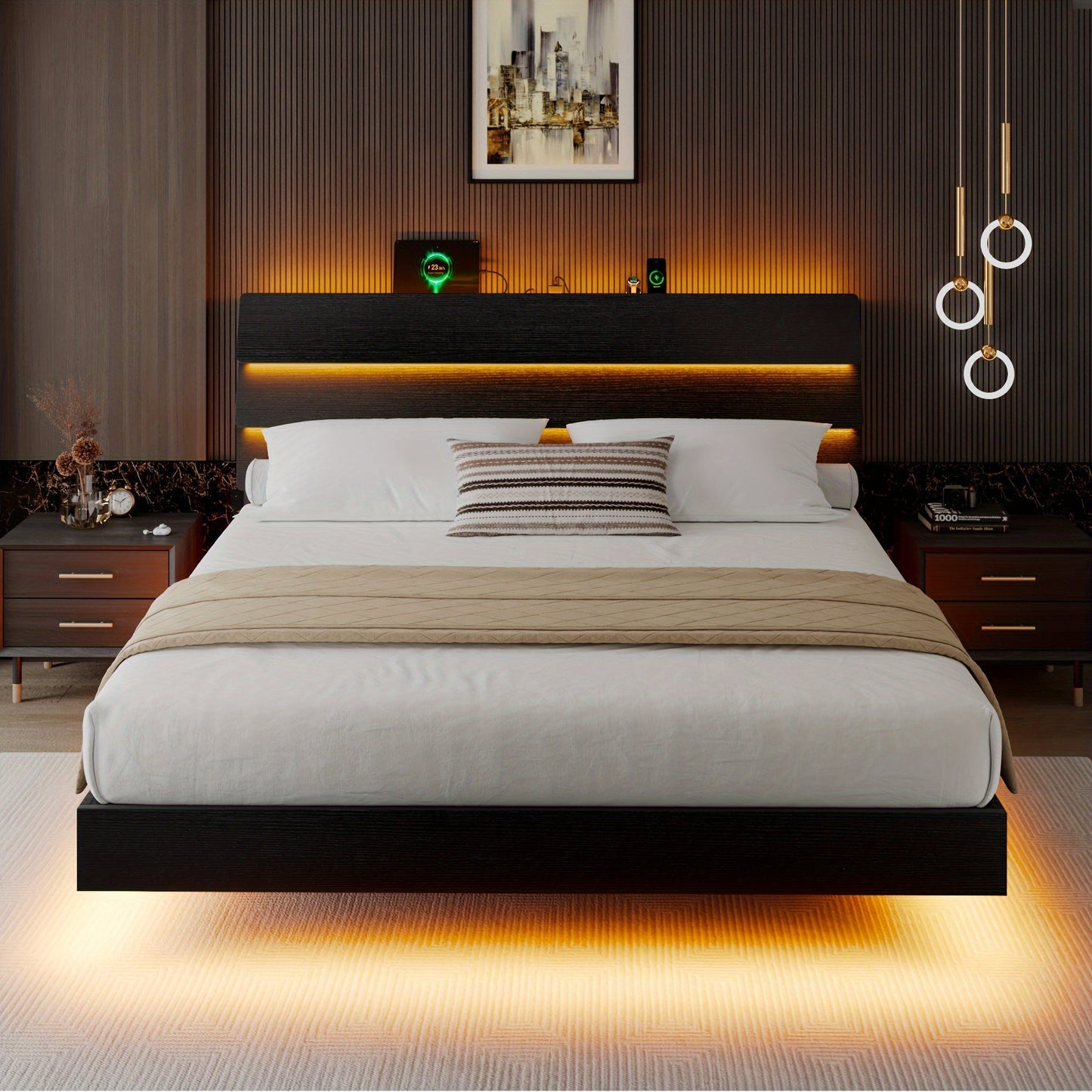 Bed Frame shown in the Black, King option