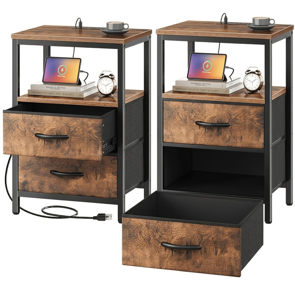 Floating Nightstand with Charging Station, Bedside Table for Bedroom detail image - detail view 17