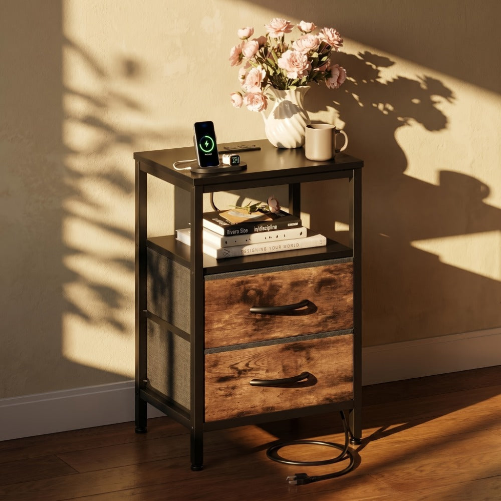 Floating Nightstand with Charging Station, Bedside Table for Bedroom detail image - detail view 5