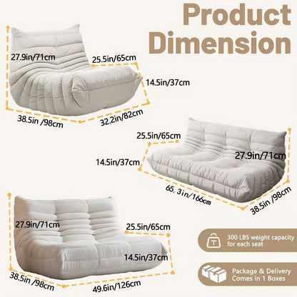 Floor Sofa with Modular Design and Tufted Back for Living Room detail image - detail view 31