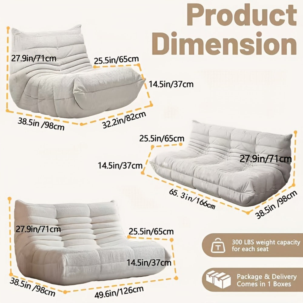Floor Sofa with Modular Design and Tufted Back for Living Room detail image - detail view 6
