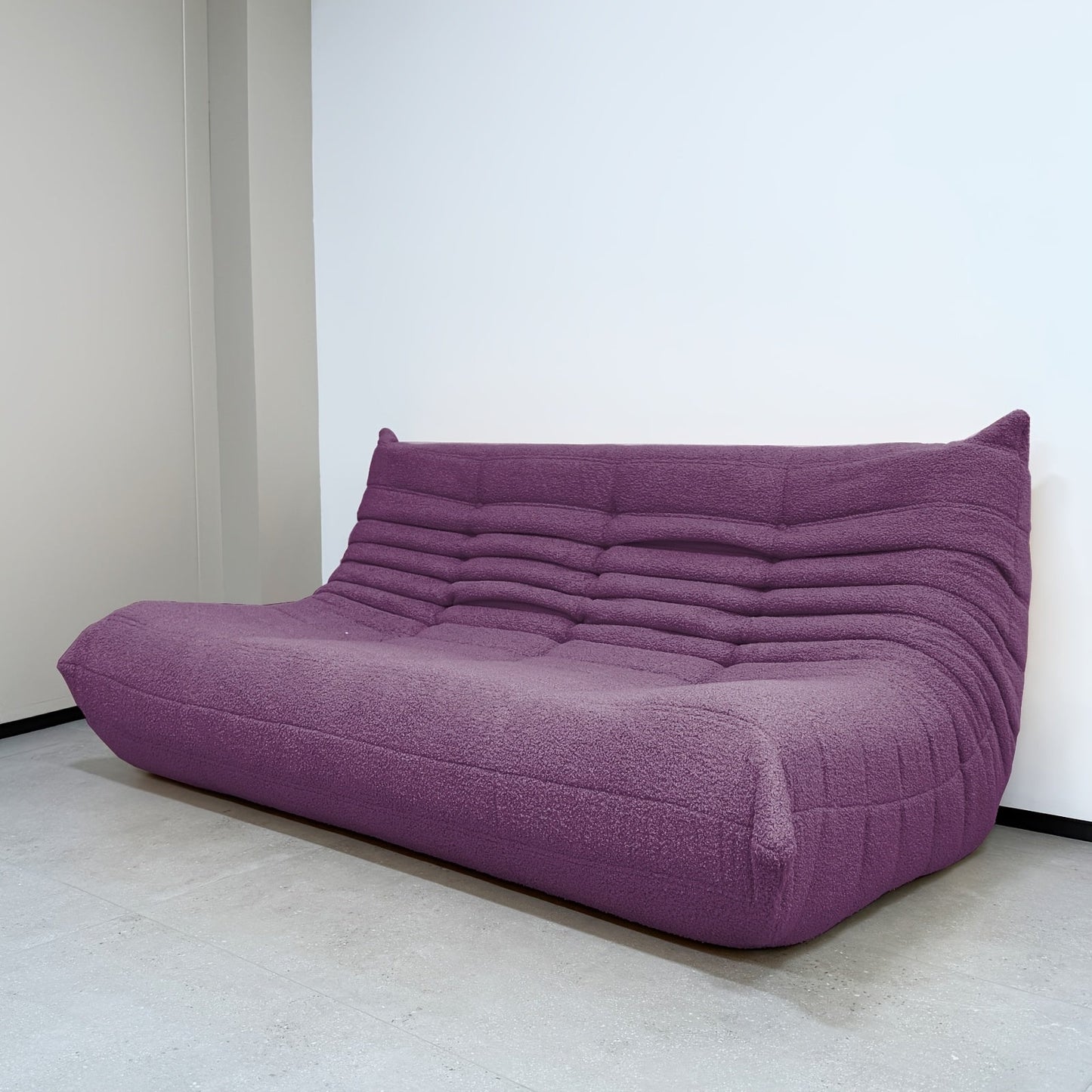 Floor Sofa shown in the Purple three-seater sofa option