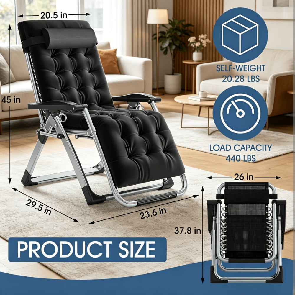 Foldable Chaise Lounge Chair with Removable Cushions and Adjustable Headrest for Patio detail image - detail view 13