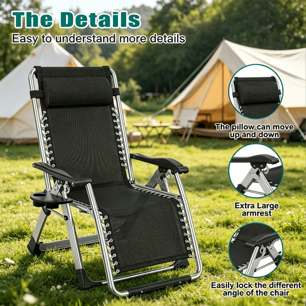 Foldable Chaise Lounge Chair with Removable Cushions and Adjustable Headrest for Patio detail image - detail view 6