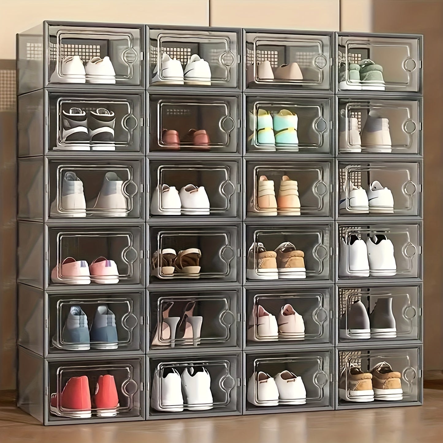 Shoe Box shown in the Gray, 24pcs option