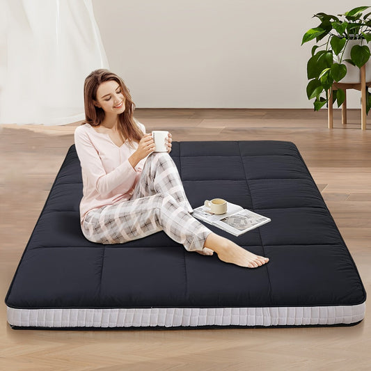 Floor Mattress, Japanese Futon Foldable Roll-Up Tatami Sleeping Mat, Portable Guest Bed & shown in the main product view
