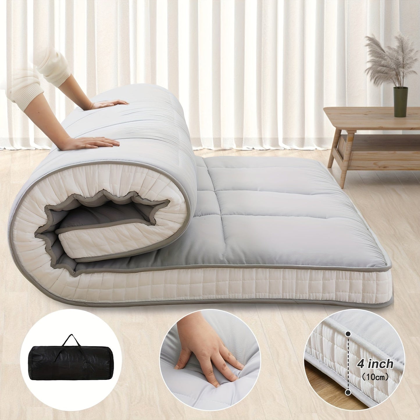 Floor Mattress shown in the Grey, Twin: 80"L×39"W option