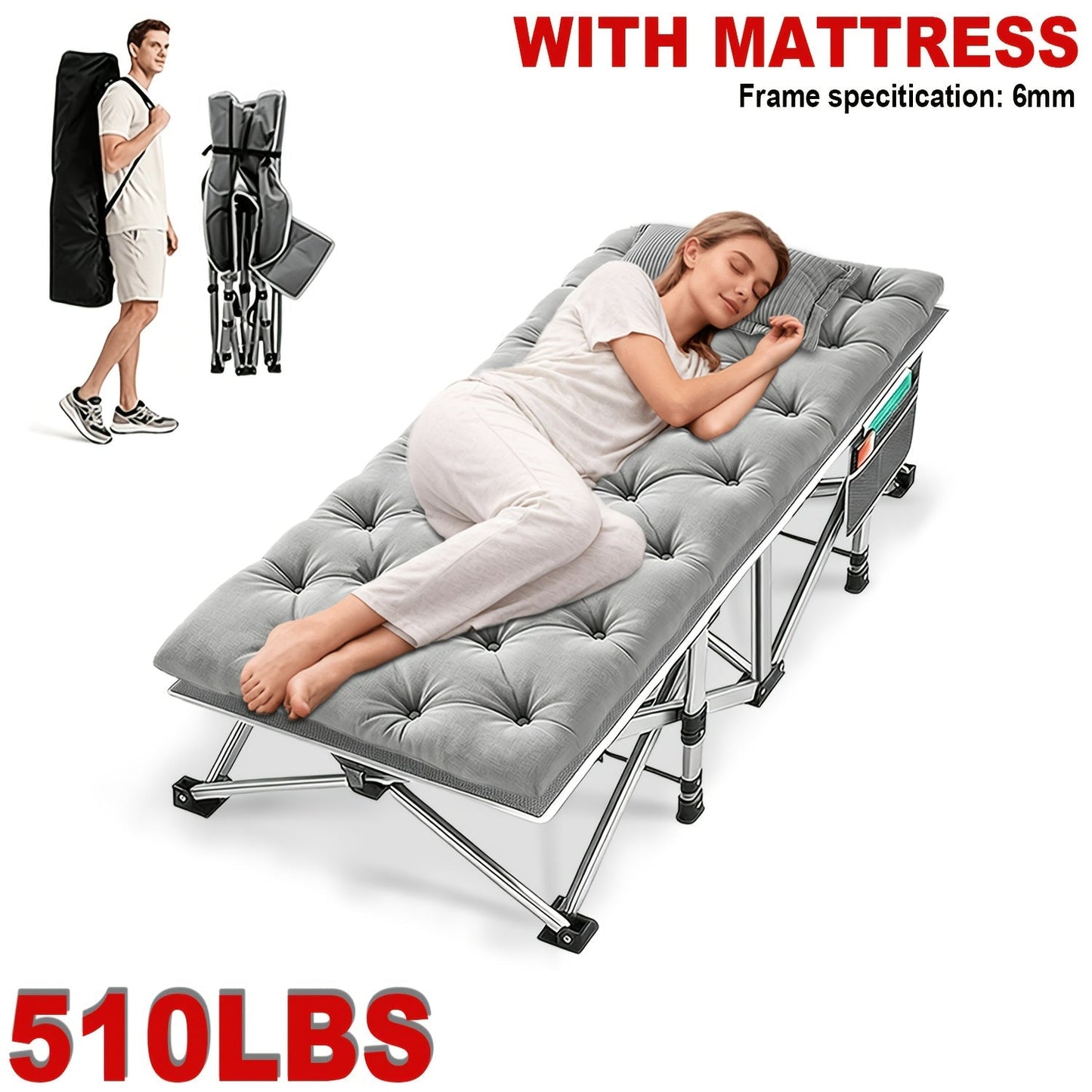 Camping Bed shown in the 510 lbs - Gray ● option