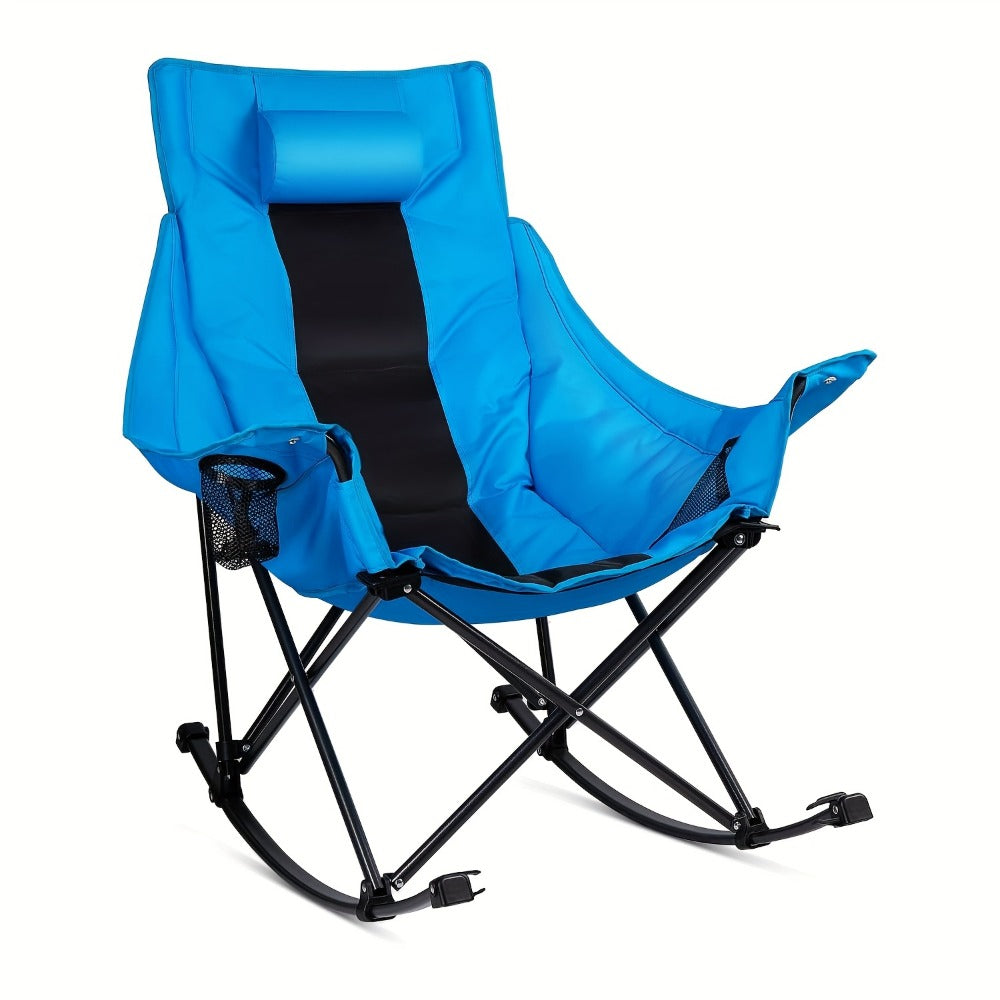 Foldable Heavy-Duty Camping Chair with Cup Holder and Storage Pocket for Patio detail image - detail view 3