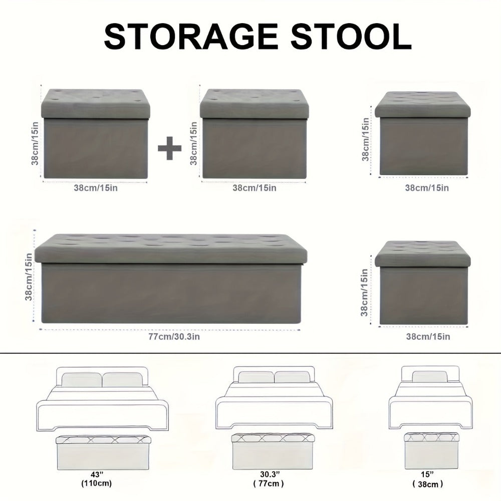 Foldable Heavy-Duty Ottoman with Hidden Storage for Living Room detail image - detail view 3
