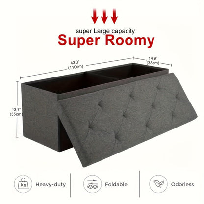 Foldable Heavy-Duty Ottoman with Hidden Storage for Living Room detail image - detail view 7