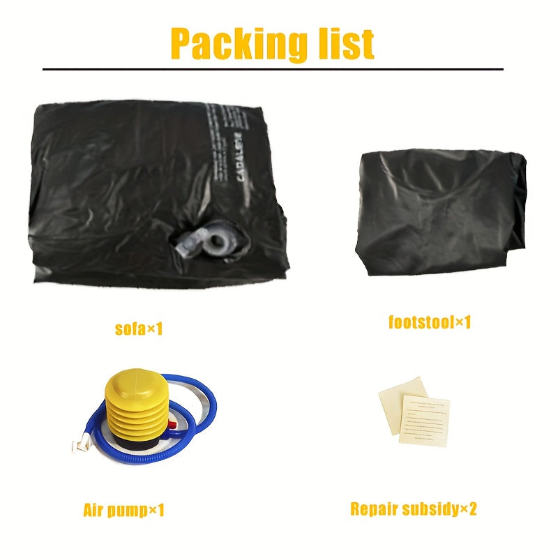 Foldable Inflatable Lounge Chair with Footrest and Carry Bag for Patio detail image - detail view 5