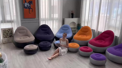 Foldable Inflatable Lounge Chair with Footrest and Carry Bag for Patio detail image - detail view 6