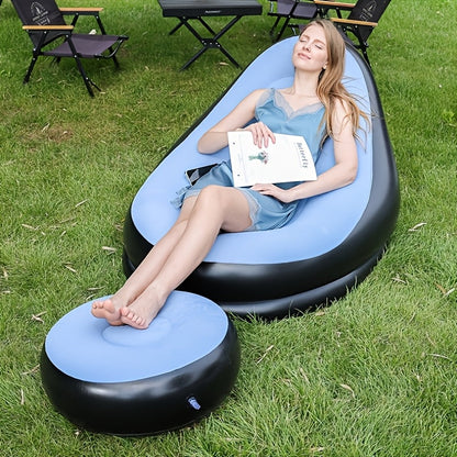 Inflatable Lounge Chair shown in the Sky Blue option