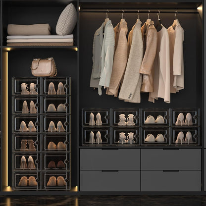 Shoe Storage Box shown in the Black, 24 Pack option