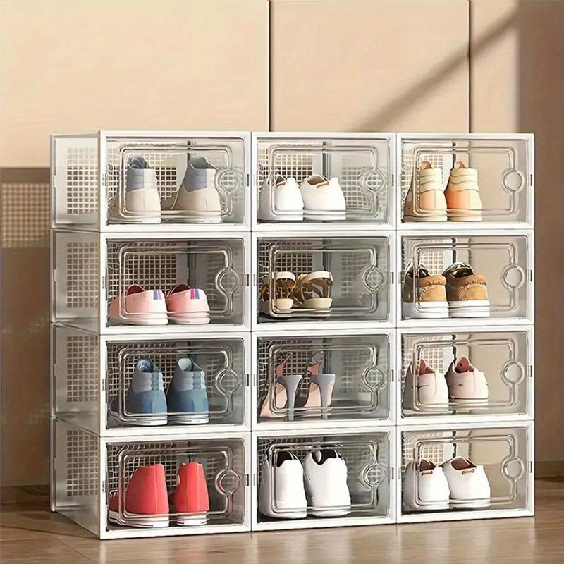 Shoe Storage Box shown in the 【white】, 12 Pcs option