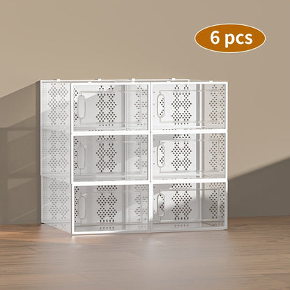 Shoe Storage Box shown in the 【white】, 6pcs option