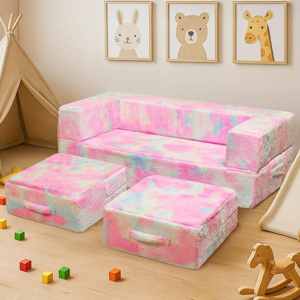 Foldable Sofa Bed with LED Lighting and Fold-Out Lounger for Bedroom detail image - detail view 9