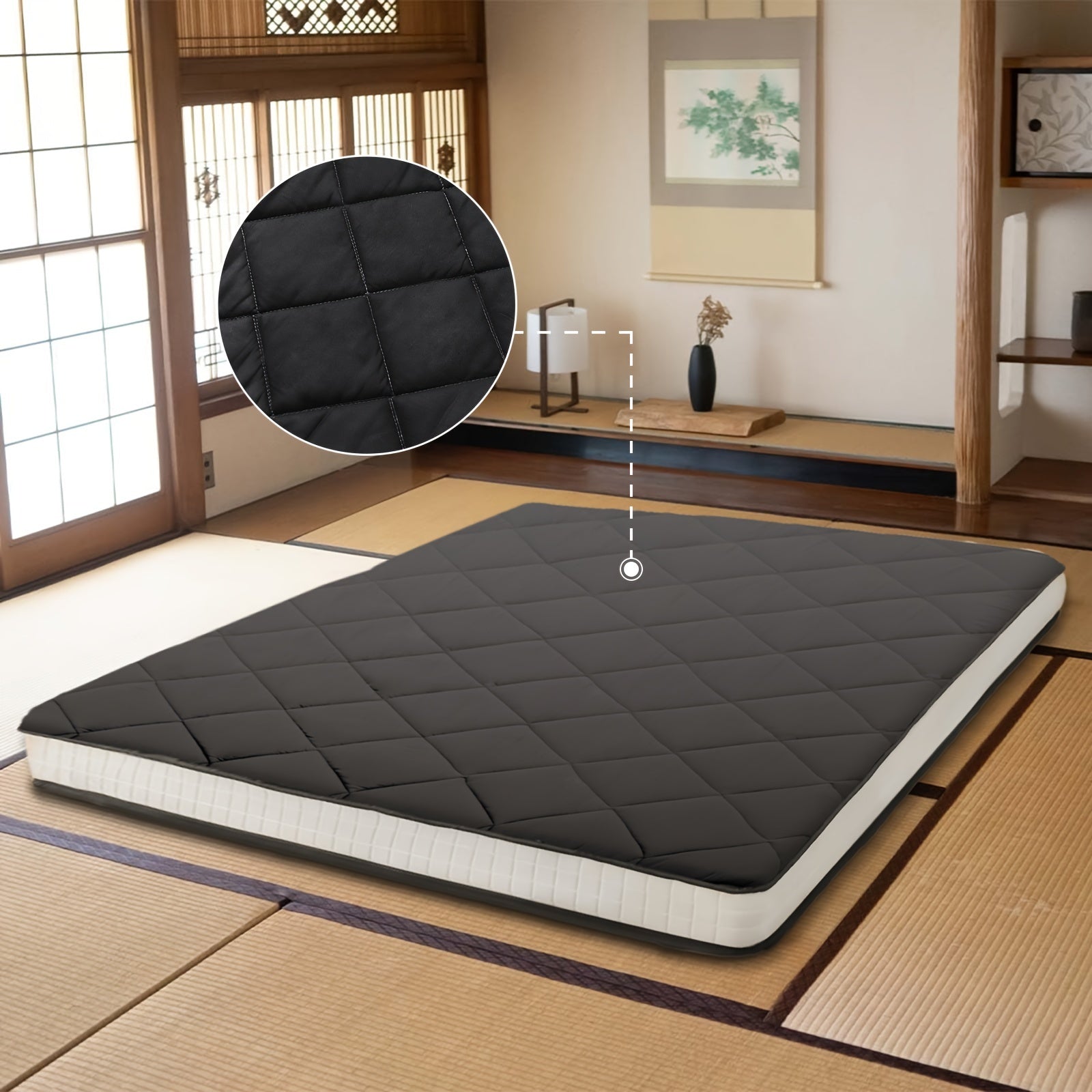 Floor Mattress shown in the Black, Twin option