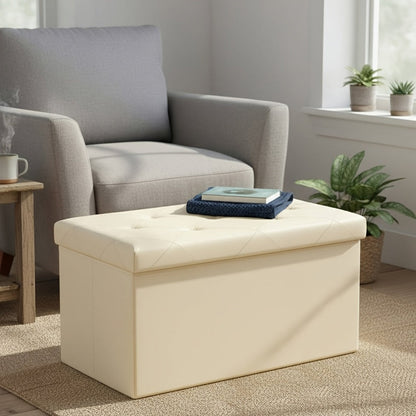 Ottoman shown in the Beige, 15.2"D x 30"W x 15.2"H option