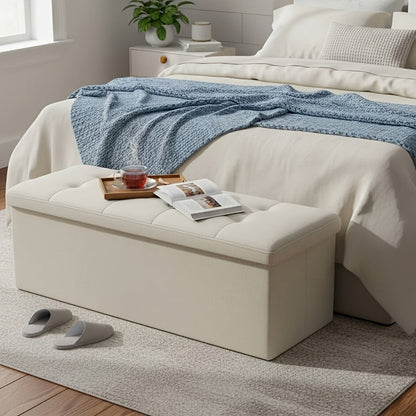 Ottoman shown in the Beige, 15"D x 43"W x 15"H*(PE) option