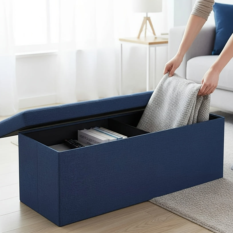 Ottoman shown in the Blue, 15"D x 43"W x 15"H*(PE) option