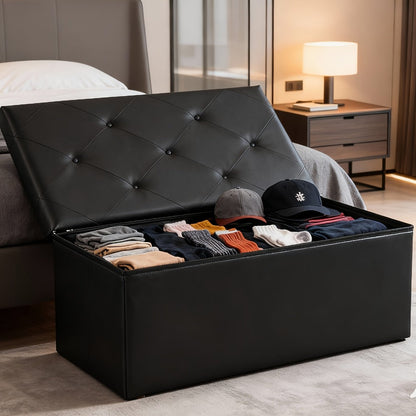 Foldable Upholstered Ottoman, Small Upholstered Footstool for Living Room detail image - detail view 5