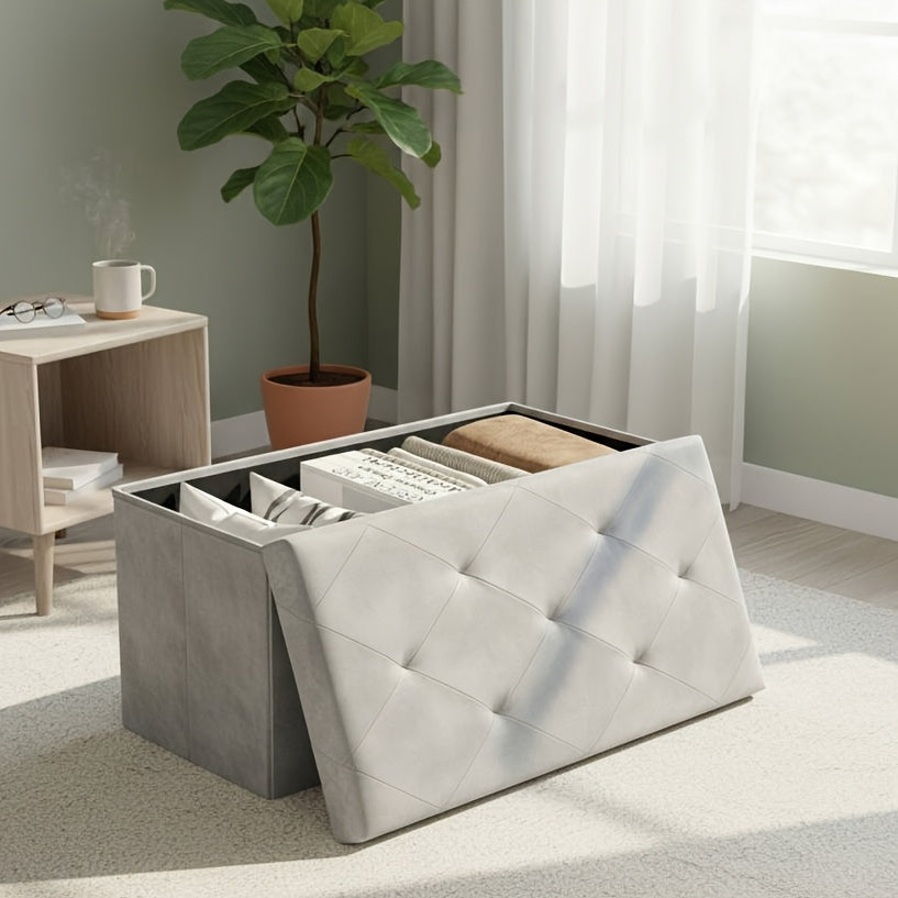 Ottoman shown in the Gray, 15.2"D x 30"W x 15.2"H option