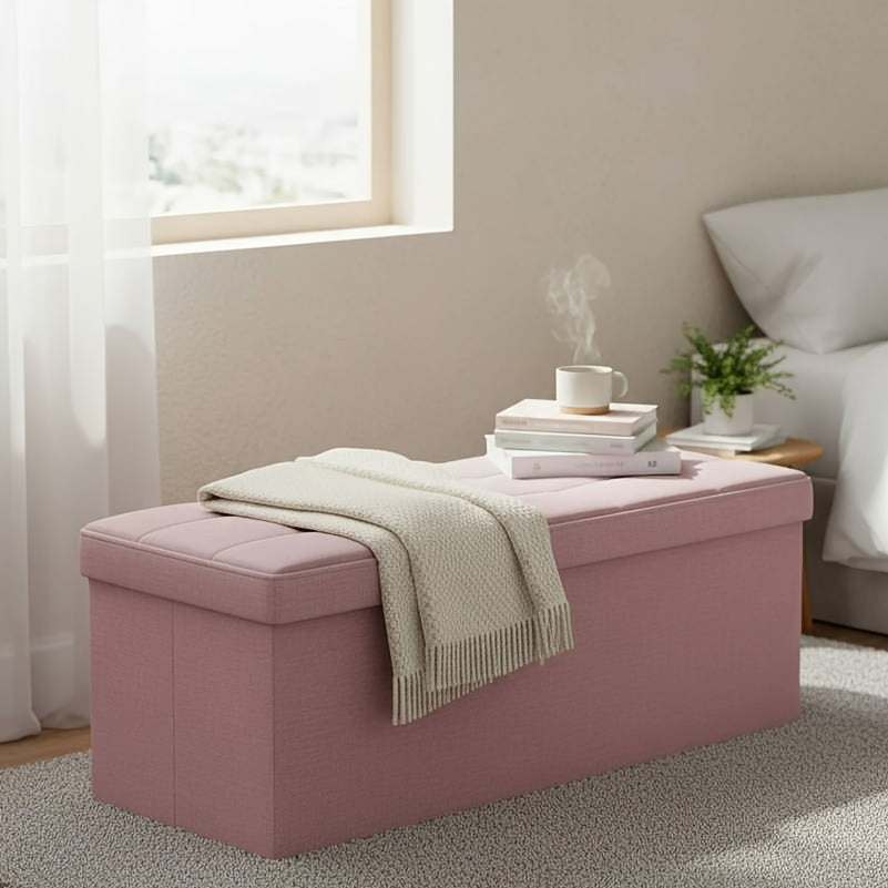 Ottoman shown in the pink, 15"D x 43"W x 15"H*(PE) option